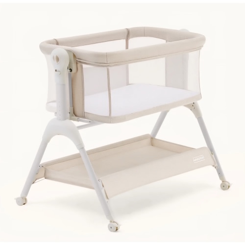 HARPPA Cuddly Sway | 3-in-1 Rocking Baby Bassinet & Bedside Sleeper with Anti-Reflux Mattress for Newborns | Attaches to Bed, Adjustable Height, Tool-Free Setup, Portable Wheels, CPSC Certified, Gentle Rocking Motion | Ideal for Infants, Safe Co-Sleeping 