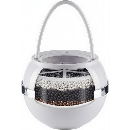 Crystal Quest Bath Ball Filter for Tub Faucet, Bathtub Water Filter, BPA-Free Bathtub Filter, Removes Chlorine, Lead & Impurities, Improves Skin, Hair & Nails, Long Lasting, Fits Most Tubs - White