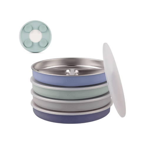 7.8" Stainless Steel Divided Plates with Suction Sleeve