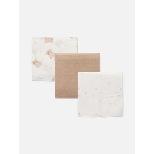 3-Pack Square Muslin Blankets