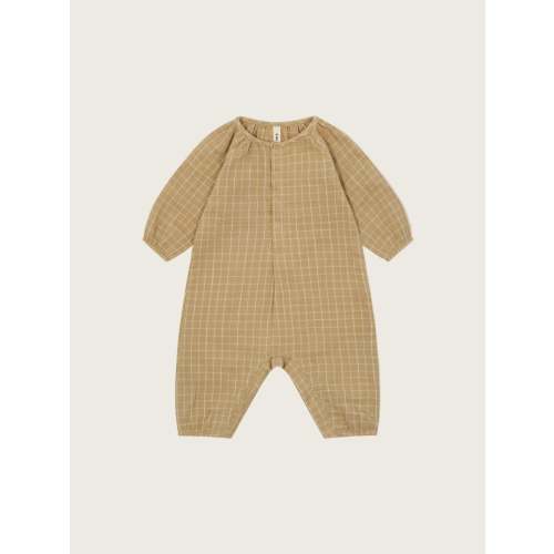 Grid Check Wheat Onesie | Organic Zoo