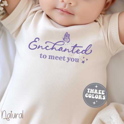 Enchanted To Meet You Onesie® Purple Butterfly Coming Home Infant Outfit Enchanted Baby Shower Gift
