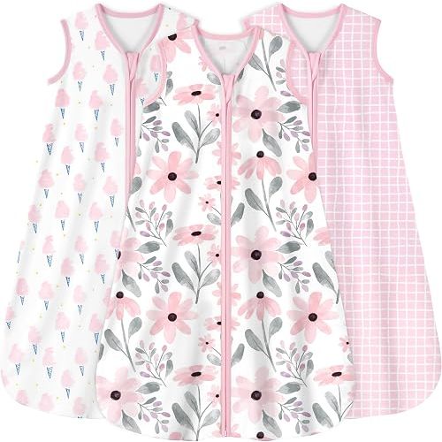 Yoofoss Baby Sleep Sack 6-12 Months 0.5 Tog Wearable Blanket for Baby, 3 Pack 100% Organic Cotton Infant Toddler Sleeping Sack 2-Way Zipper Lightweight Sleep Sack