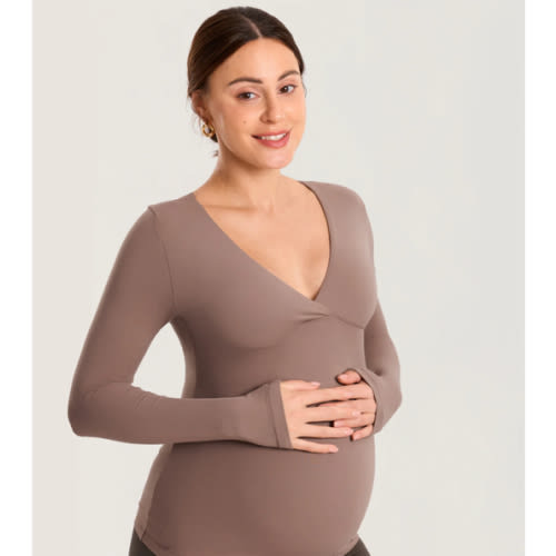 AirSoft Crossover Maternity & Nursing Top - Long Sleeves
