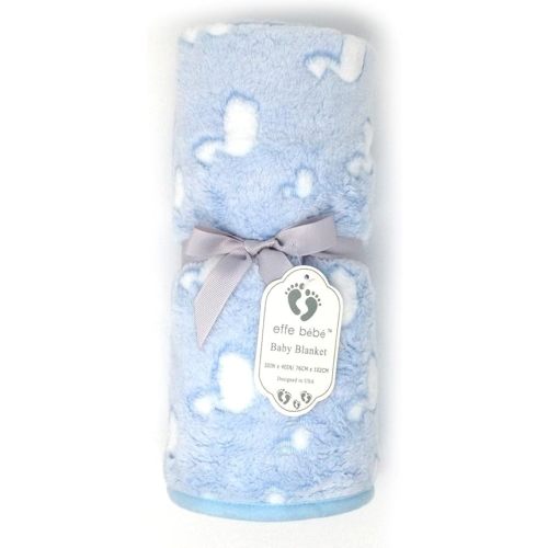 Ducky Coral Fleece Baby Stroller Blanket 30"x40" Baby Blue