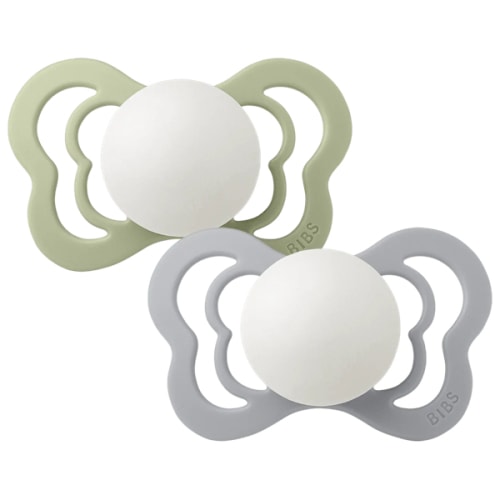 BIBS Couture GLOW Pacifiers 2 Pack - Sage/Cloud