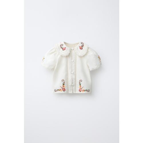 EMBROIDERED SHIRT - Ecru | ZARA United States