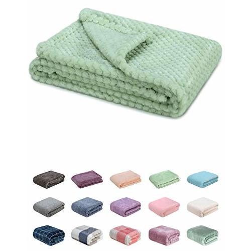 Fuzzy Blanket or Fluffy Blanket for Baby, Soft Warm Cozy Coral Fleece Toddler, Infant or Newborn Receiving Blanket for Crib, Stroller, Travel, Decorative (28Wx40L, XS-Pastel Green)