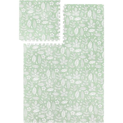 PopsyKosy Premium Baby Floor Play Mat - Thick & Cushioned 0.5 inch Playroom Foam Mat, Non-Toxic Odorless - 6 Tiles - Spacious 6x4 ft. - Stylish & Large, Waterproof for Kids & Toddlers - Olive Green