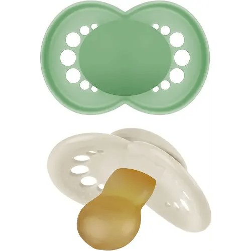 MAM Original Latex Pacifiers, Binky Pacifier for 6-16 Months, Natural Rubber Nipple, Made from Bio-Circular Materials, Easy to Clean, with Sterilizer Case, 2 Count Binkies
