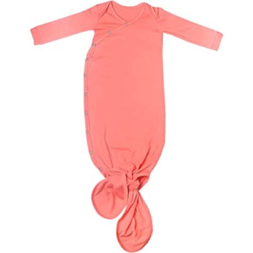 Copper Pearl Baby Gown - Knotted Newborn Sleepers for Baby Boy and Girl, Soft Stretchy Long Sleeve Infant Gowns with Bottom Tie and Hand Mittens, Perfect Hospital Coming Home Outfit (Stella)