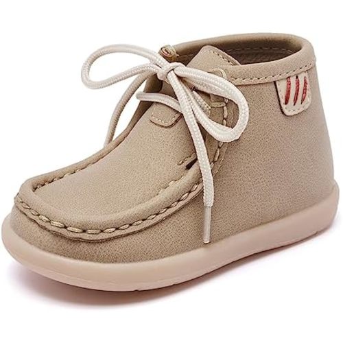 MORENDL Baby Boy & Girl Boots Infant First Walking Shoes Toddler Non-Slip Lace-Up Dress Shoes