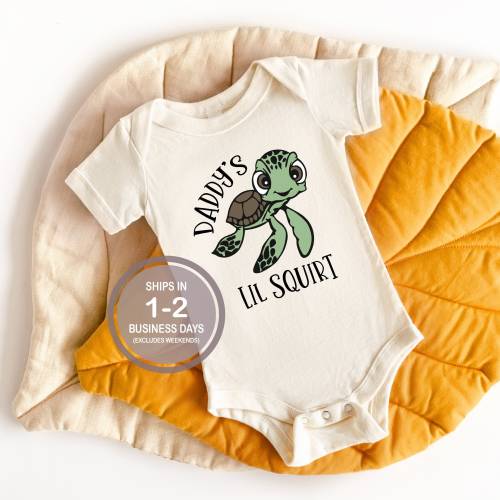 Daddy's Little Squirt Bodysuit Shirt, Squirt Nemo Shirt, Cute Baby Disney Shirt, Surfer Beach Kid Shirt, Disneyland Baby Shirt, Disney Baby