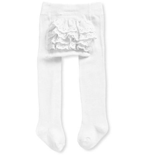 Memoi Infant Girl's Rhumba Cotton Blend Tights With Ruffles