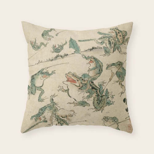 Battle of the Frogs Throw Pillow – Society6
