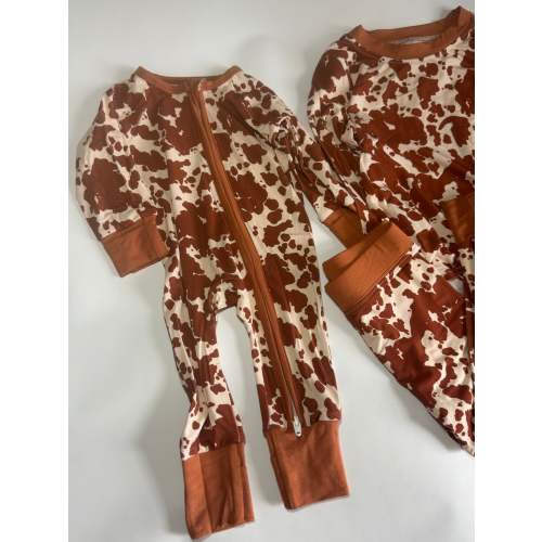 Brown Cowhide Bamboo Romper