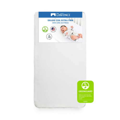 DaVinci Deluxe Coil Firm Support Mini Crib Mattress | GREENGUARD Gold Certified | Lightweight | Waterproof – DaVinci Baby