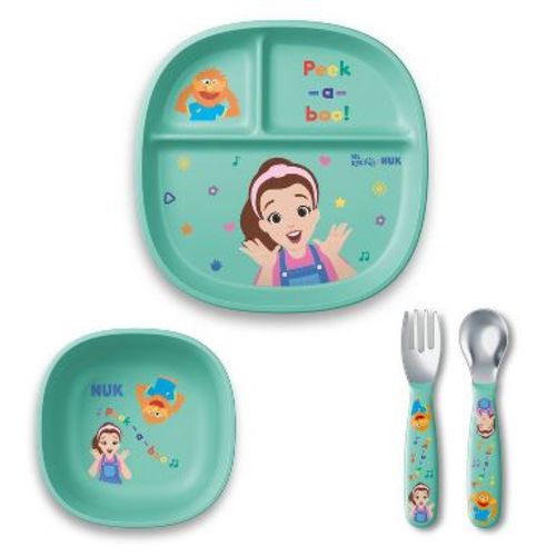 NUK 4pc Plastic Ms. Rachel Tableware Dinnerware Set