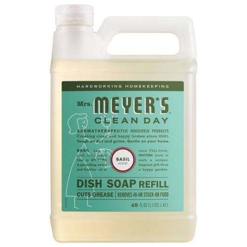 Mrs. Meyer's Clean Day Basil Liquid Dish Refill - 48 fl oz: Paraben-Free, Phthalate-Free, Removes Grease