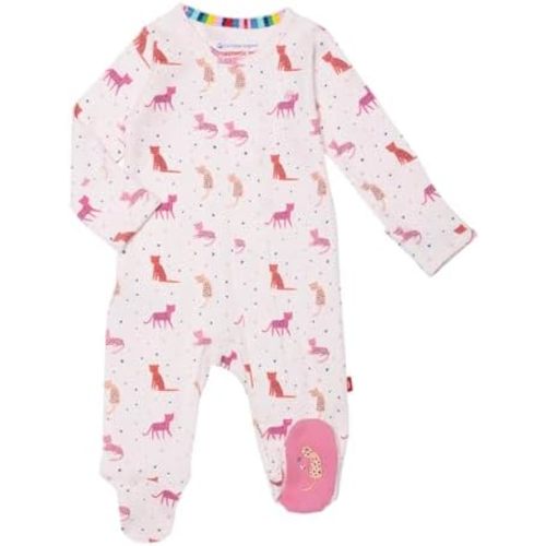 Magnetic Me 100% Organic Cotton Magnetic Baby Footie Pajamas | Super Soft Cotton Fabric