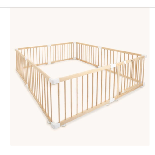 HARPPA Baby Gate Playpen, DIY Foldable Wooden Play Gate, Non-Toxic Foldable Wooden Play Yard for Babies & Toddlers, Adjustable DIY Baby Fence, Large & Small Safe Play Area, Easy-Assembly Natural Finish Indoor Playpen, DIY Playpen Foldable Wooden Playpen,