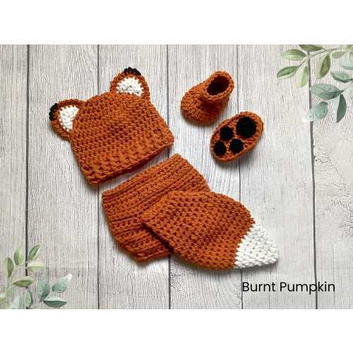 Baby Fox Hat and Diaper Cover, Fox Halloween Costume, Crochet Animal Hat, Newborn Photo Prop, Woodland Nursery, Baby Shower Gift