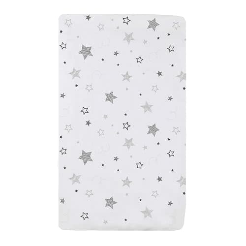 American Baby Company 100% Natural Cotton Fitted Cradle/Bassinet Sheet 36" x 18" - Soft, Breathable & Hypoallergenic Bed Sheet, Super Stars, Neutral for Boys & Girls