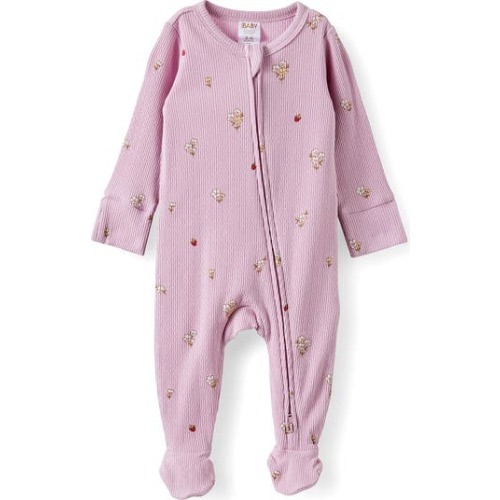 Organic Pointelle Zip All In One Romper, 0-3M