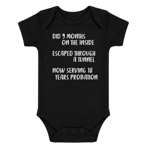 CBTwear Did 9 Months Escaped Through a Tunnel Funny Baby Bodysuit