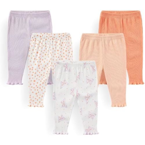 Unisex Baby Boy Girl Pants Sets Cotton Soft Infants Bottoms Casual 5 Pack 0-12 Month Babies' Leggings