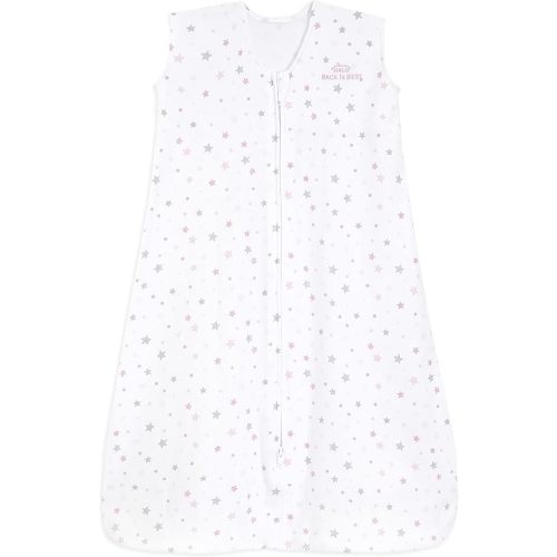 HALO SleepSack, 100% Cotton Wearable Blanket, Swaddle Transition Sleeping Bag, TOG 0.5, Twinkle Pink, Medium, 6-12 Months