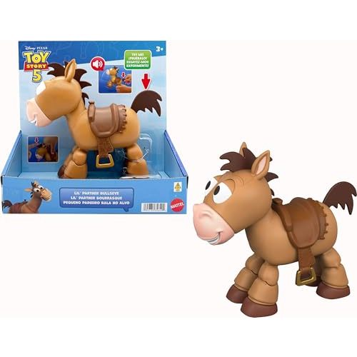 Mattel Disney and Pixar Toy Story 5 Lil'Partner Bullseye, Horse Toy | Posable Figure 7.4-inch, Touch Activated Play Positions, Features Sounds
