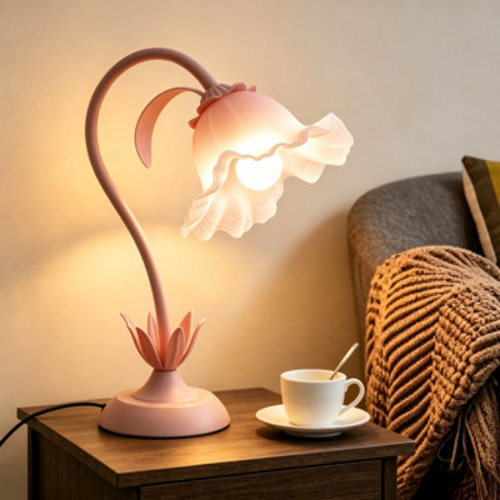 Orren Ellis Flower Table Lamp For Bedroom, 3 Colors Flower Reading Light, Cute Lily Desk Lamp Bedside Lamps & Reviews | Wayfair