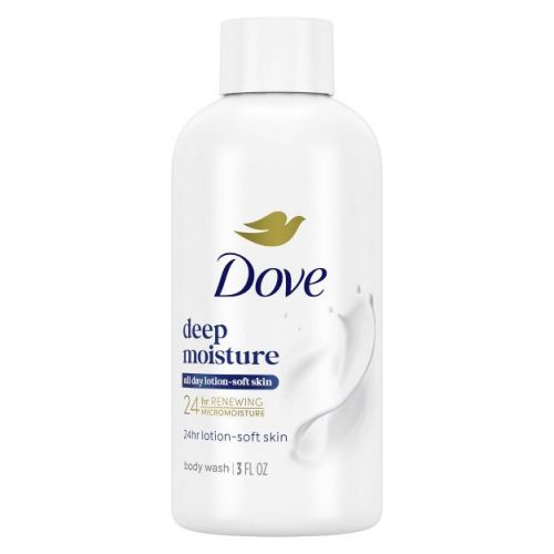 Dove Deep Moisture Mini Body Wash 24hr Lotion-Soft Skin - Travel Size - 3 fl oz