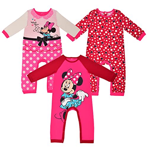 Disney Baby Girls' 3 Pack Minnie Coveralls