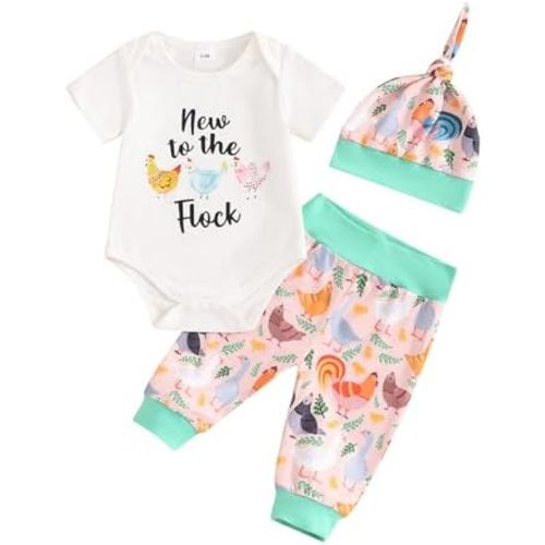 Baby Clothes Newborn Boy Girl Romper Pants Hat Coming Home Outfits