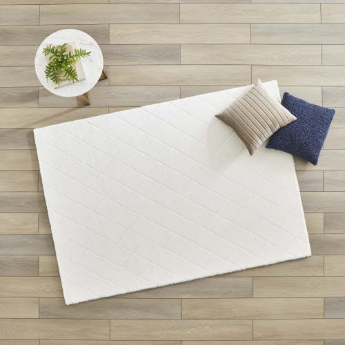 Better Homes & Gardens, 5' x 7' Ivory Diamond Rabbit Faux Fur Area Rug