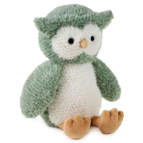 Sage and White Owl Plush, 10"