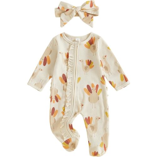 Halloween Baby Boy Girl Outfit Pumpkin Long Sleeve Onesie Romper Jumpsuit Halloween Clothes Girl Boy