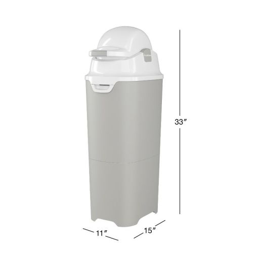 Foundations Tall Diaper Pail with Airtight Lid - Durable & Odorless Diaper Disposal, Holds up to 60 Newborn Diapers, Refill With Any Bags