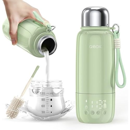 Portable Bottle Warmer for Travel - 3Min Fast Heating of Breast Milk and Formula, 36W Fast Charge, 17 Ounces Large Capacity, Baby Bottle Warmer On The Go for Outdoor Airplane and Car