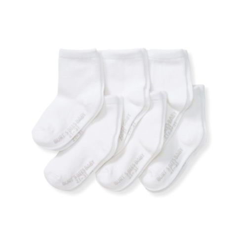 Solid Organic Cotton Baby Crew Socks 6 Pack