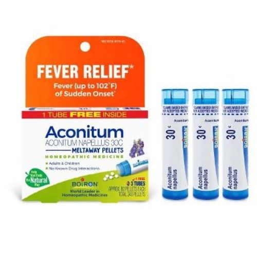 Aconitum Napellus 30C 3 MDT by Boiron Homeopathic Medicine For Fever Relief - 240 Pellets