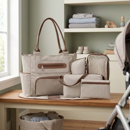 Deluxe Diaper Bag 7 Piece Set