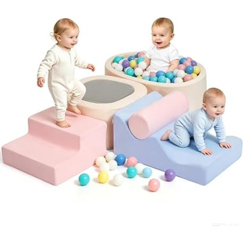 6-Piece Foam Climbing Blocks, Climbing Toys for 1 Year Old, Soft Play Set