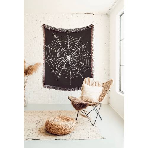 SPIDERWEB BLANKET Black Home Decor Halloween Blanket Gift For Him Halloween Wedding Halloween Anniversary Gift Till Death Do Us Part