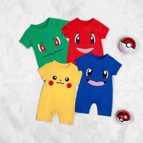 Soft cartoon baby cotton costume, Cute Pocket Monster Anime onesie cotton newborn romper, Baby Shower Gift, Soft Infant Costume
