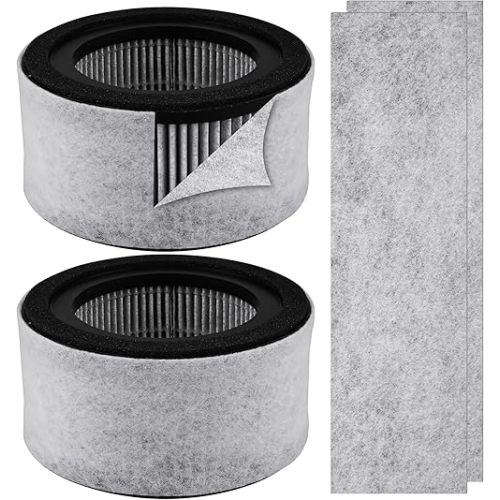 5067 Replacement Filter Compatible with Crane EE-5067 Air Purifier, Including 2 True HEPA Carbon Filter and 4 Pre-Filters, Compare to Part # HS-1944, 2-Pack