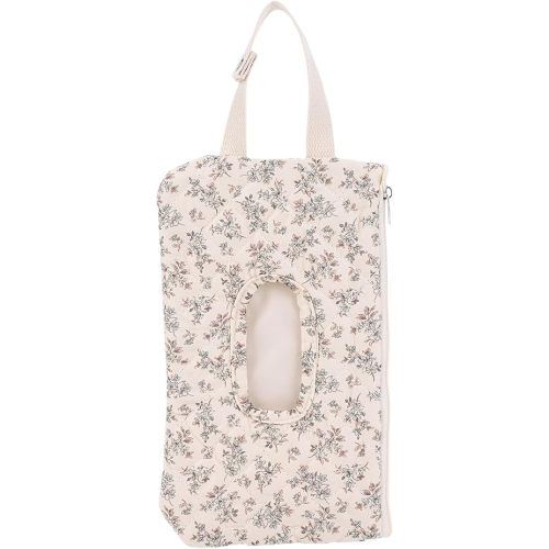 HIBEAR Quilted Diaper Wipe Pouch Portable Mommy Bag Refillable Floral Baby Wipe Holder for Travel Stroller Daily Casual (Floral C)