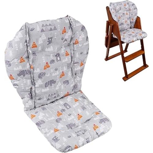 High Chair Cushion, High Chair Cover Pad, High Chair Pad Cover, Light and Breathable, Soft and Comfortable, Make The Baby Sit More Comfortable (Grey Animal Print)